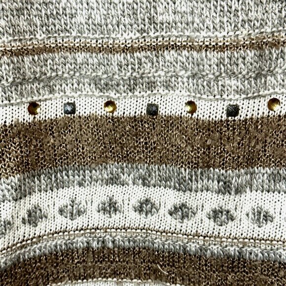 Alfred Dunner Eskimo Kiss Metallic Fringe Sweater M Winter Glam Quiet Luxury - Picture 6 of 8